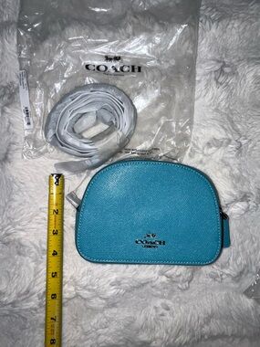 ✨NWT Coach Mini Serena Crossbody Bag Aqua Blue Leather 97561